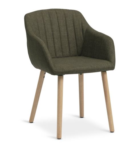 كرسي طعام ADSLEV - أخضر داكن/ بلوط طبيعي