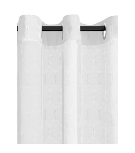 ستارة BANDAK - مقاس 1×140×300، نسيج جاكار أبيض مائل إلى أصفر