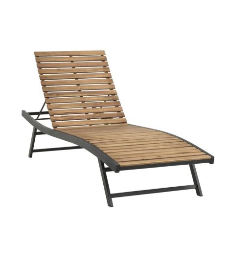 كرسي استلقاء خارجي BAGMARKEN من الخشب الصلب - أبعاد عرض 70× طول 200