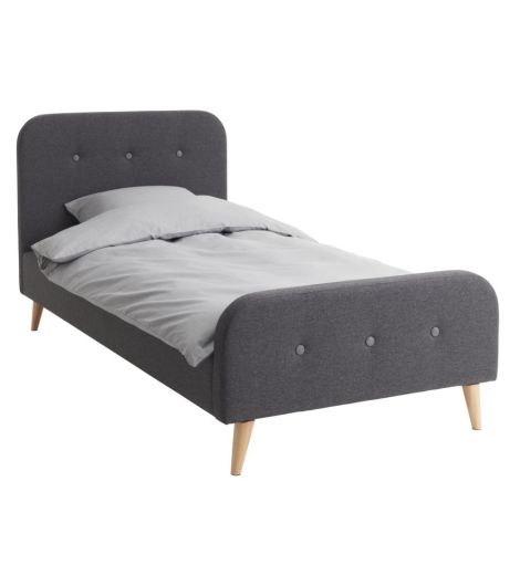 Bed frame KONGSBERG 90x200 grey fabic