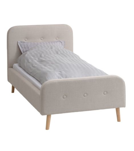 Bed frame KONGSBERG 90x200 beige fabric