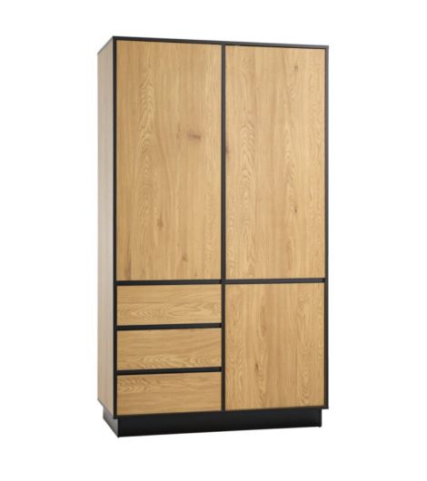 خزانة ملابس ODENSE بـ3 و3 أبواب أدراج - مقاس 120×210، لون البلوط الداكن
