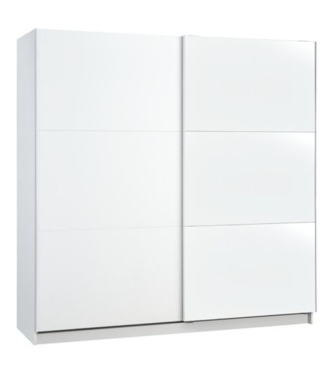 خزانة ملابس RABERG بمرآة - مقاس 200×200، أبيض