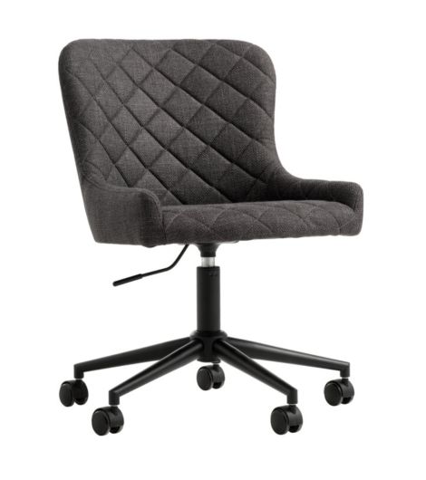 كرسي مكتب PEBRINGE - نسيج رمادي داكن / أسود