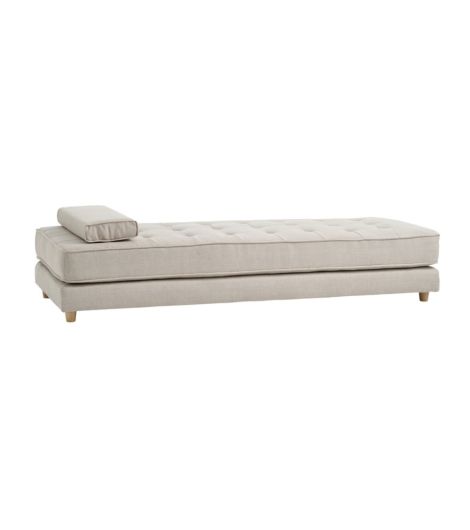 Daybed VARMARK 190x76 w/cushion beige fabric/oak colour