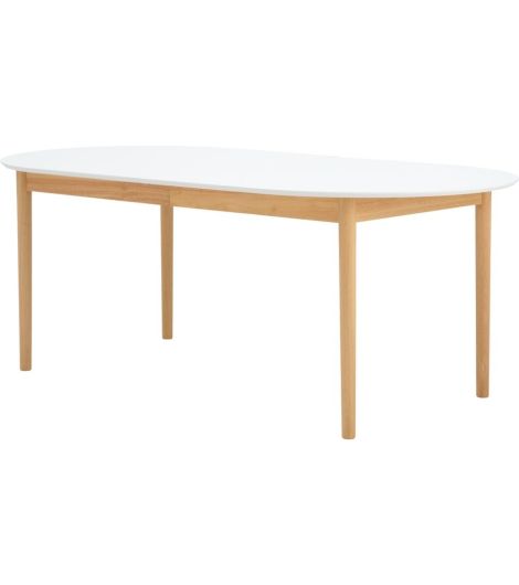 طاولة طعام MARSTRAND - أبعاد 100×200/280 سم، أبيض / بيج