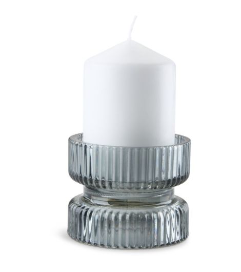حامل شموع KAJ من الزجاج - قطر 9 × ارتفاع 7 سم
