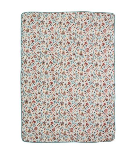 بطانية وثيرة KAMILLE - مقاس 140×200 سم، أبيض/بترولي