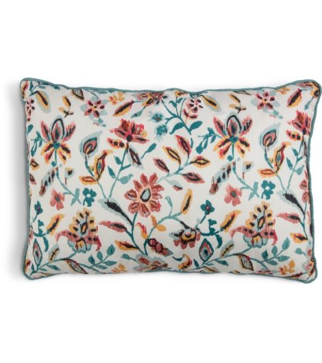 وسادة KAMILLE - مقاس 35×50 سم، أبيض/بترولي