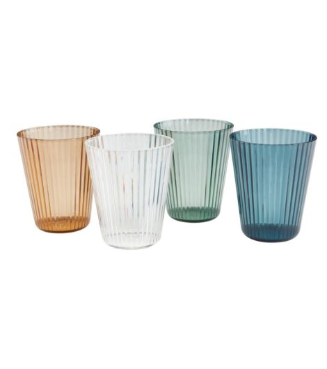 كوب بلاستيكي GERLEF - قطر 9 × ارتفاع 10 سم، تصاميم متنوعة، عبوة من 4 قطع 