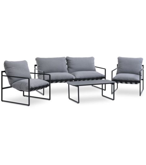 طقم جلوس RISVEDEN لعدد 4 أفراد، رمادي