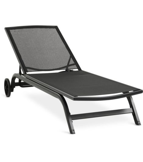 كرسي استلقاء خارجي HANSTHOLM - عرض 76 × طول 200 سم، أسود