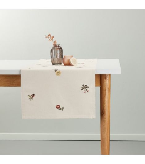 مفرش طاولة رفيع VANDIRIS - مقاس 37×150 سم، أبيض