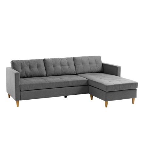 صوفا FALSLEV بكرسي استلقاء - رمادي داكن