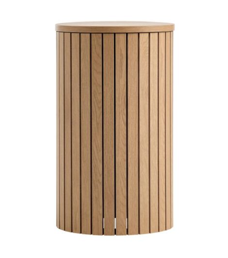 طاولة جانبية SPODSBJERG - قطر 35 سم، لون بلوط