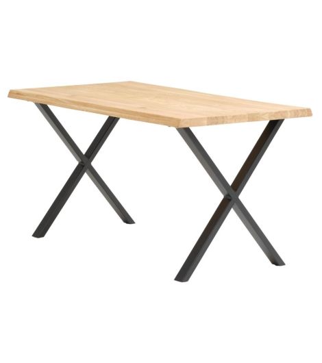 طاولة طعام ROSLEV - مقاس 80×140، بلوط طبيعي/أسود