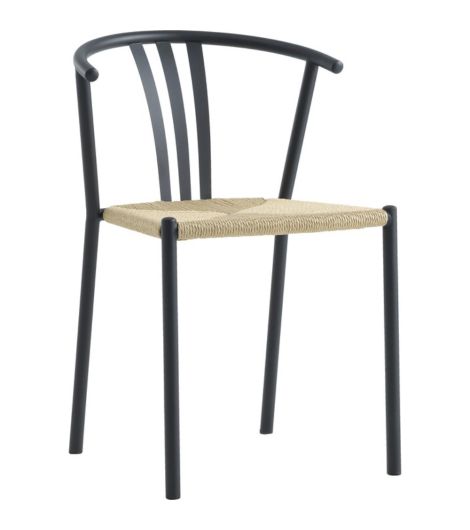 كرسي طعام JYDERUP - أسود/بيج