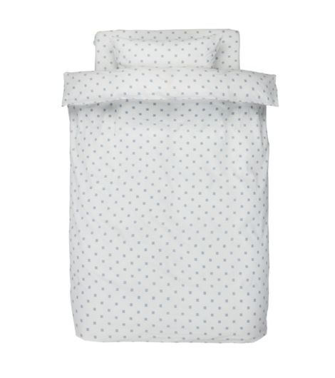 طقم غطاء لحاف مع شرشف ANNIKA - مقاس 200×140 أزرق/ أبيض