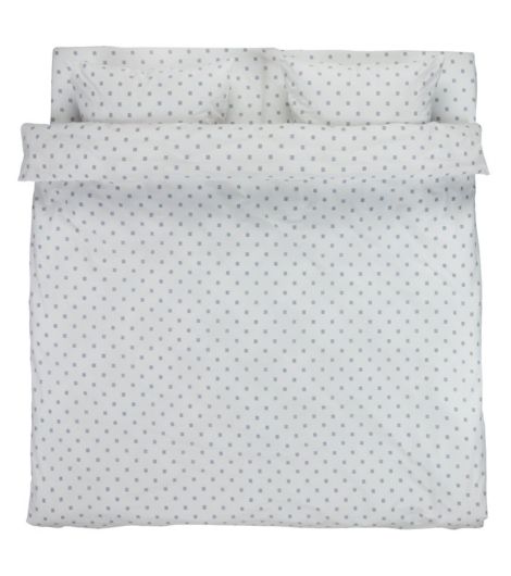 طقم غطاء لحاف مع شرشف ANNIKA - مقاس 200×220 أزرق/ أبيض