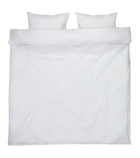 طقم غطاء لحاف BARBO من الساتين - مقاس 200×220 - أبيض