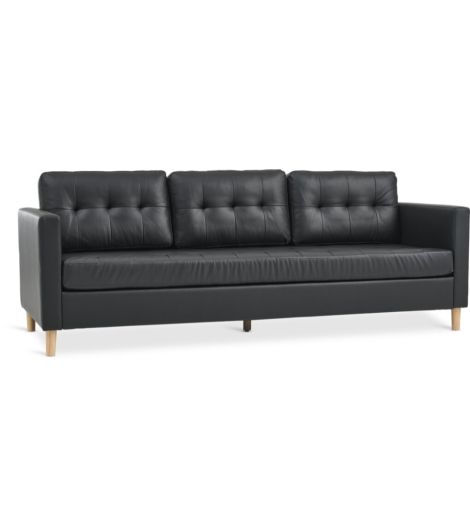 Sofa FALSLEV 3 seater black faux leather