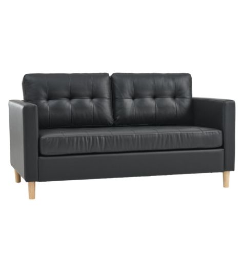 Sofa FALSLEV 2 seater black faux leather