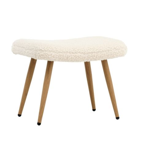 مسند قدم HUNDESTED، تيدي أبيض مائل/بلوط