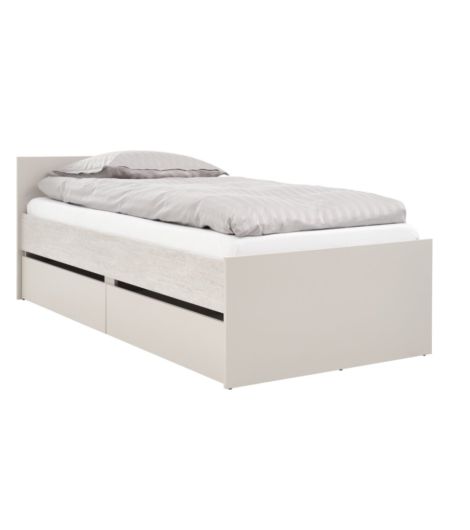 Bed frame with storage BILLUND 90x200 travertine/beige