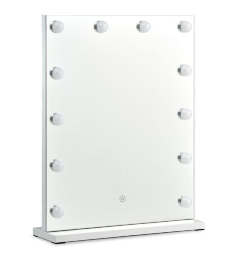 Hollywood Mirror ENGLERUP w/12 light bulbs white