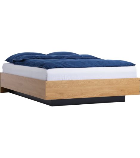 Bed frame ELLINGE 140x200 w/storage oak colour