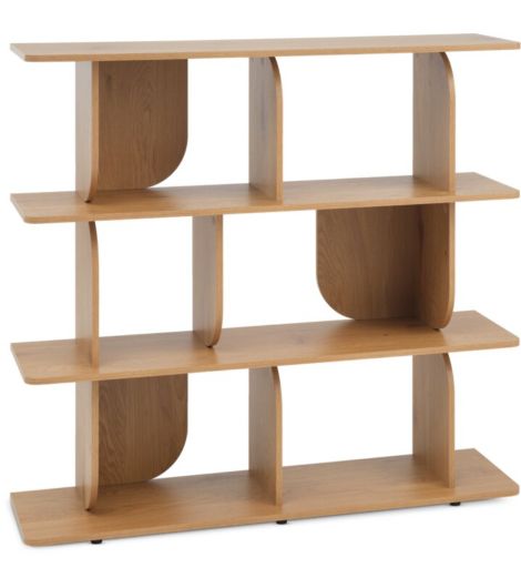 وحدة أرفف LYNGERUP بـ4 أرفف، لون خشب بلوط كثيف