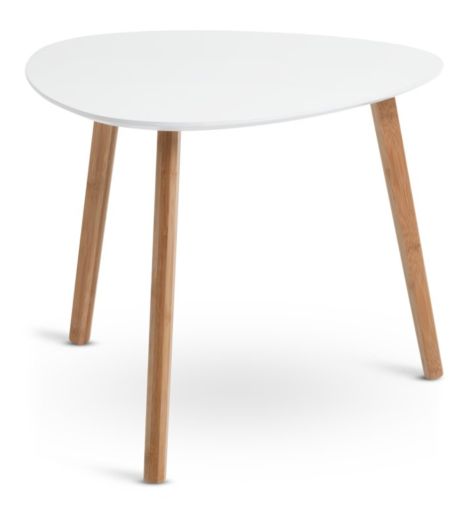 End table TAPS 55x55 white/bamboo