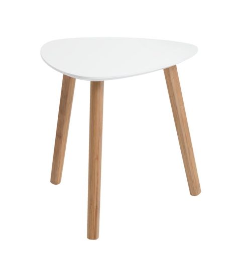 End table TAPS 40x40 white/bamboo