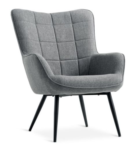 كرسي ULDUM بمسندي ذراع، نسيج رمادي/أسود