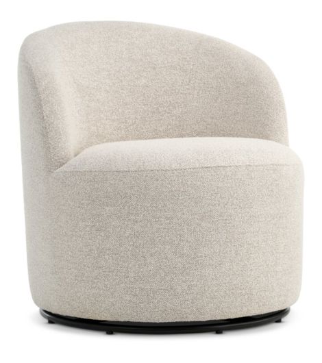 Lounge chair ANDRUP swivel beige fabric