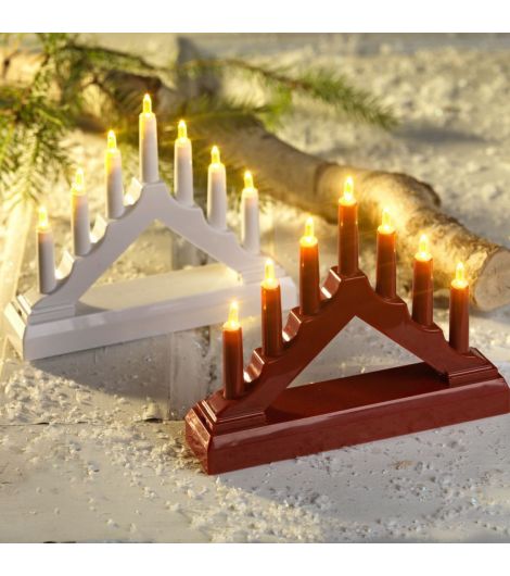 قاعدة شموع مع سبع شمعات أل إي دي متنوع - (قطعة واحدة)