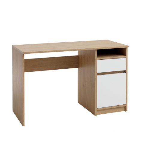مكتب مقاس 54*120 لون أبيض/خشب البلوط