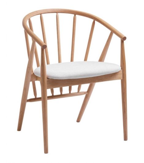 كرسي طعام بلوط/ كريمي