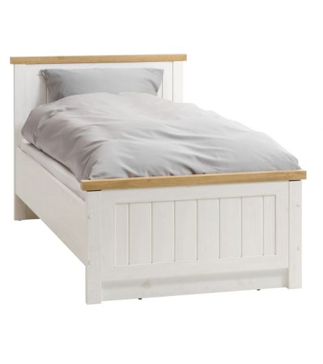 Bed frame MARKSKEL 90x200 oak/white
