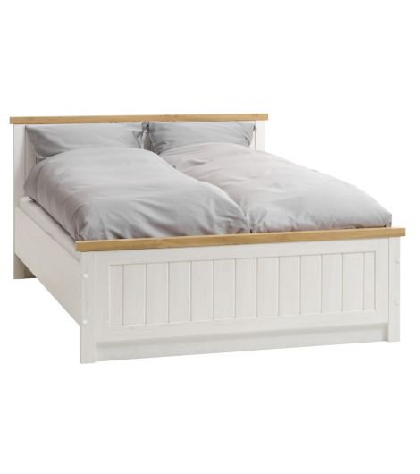 Bed frame MARKSKEL 140x200 oak/white