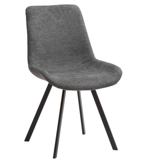 كرسي طعام دوار رمادي/ أسود