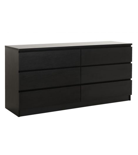 خزانة أدراج أسود - 3+3 أدراج