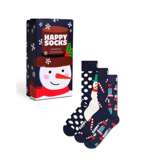 HAPPY SOCKS UNISEX 3-PACK HOLIDAY NAVY SOCKS GIFT SET