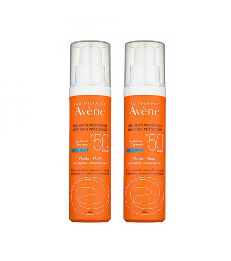 Eau Thermale Avene Fragrance-Free Fluid Spf 50+ 2X50ml