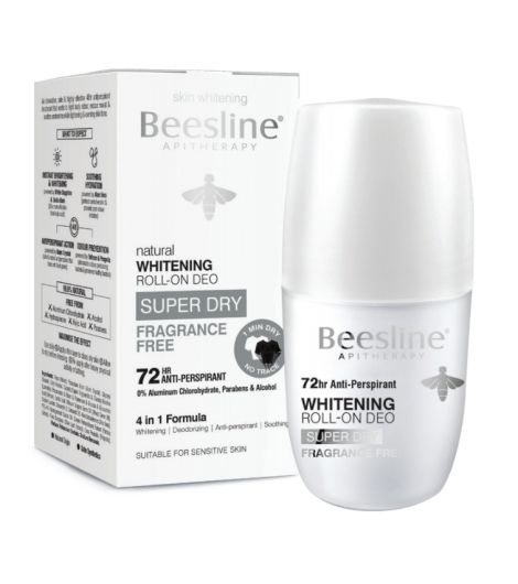 Beesline Roll-on Deo Whitening Super Dry Fragrance Free 50ml