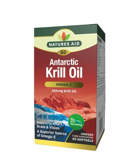 Natures Aid Antarctic Krill Oil 500mg Omega-3 60 Softgels