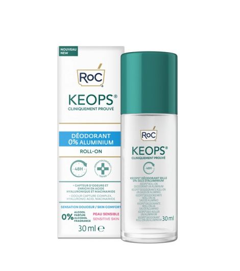 Roc Keops Deodorant Roll On 0% Aluminium 30ml