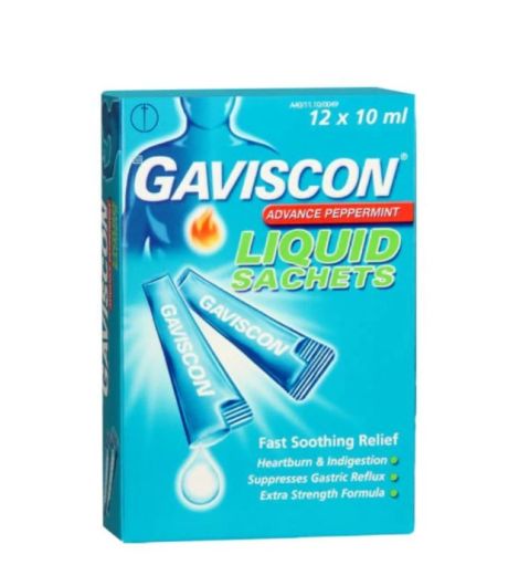 Gaviscon Advance Peppermint Liquid Sachet 10ml 12 Sachets
