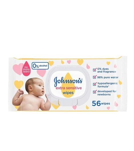 Johnson Extra Sensitive Baby Wipes 56 Pieces