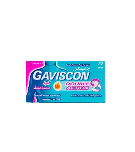 Gaviscon Double Action Chewable Mint 32 Tablets